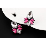 Angel Neon Pink Marquise Crystal Stud Earrings